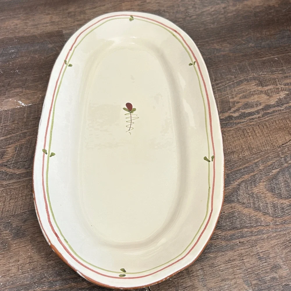 Vietri, Italy! Fiori Di Bosco  Tray Oval Serving Dish 16